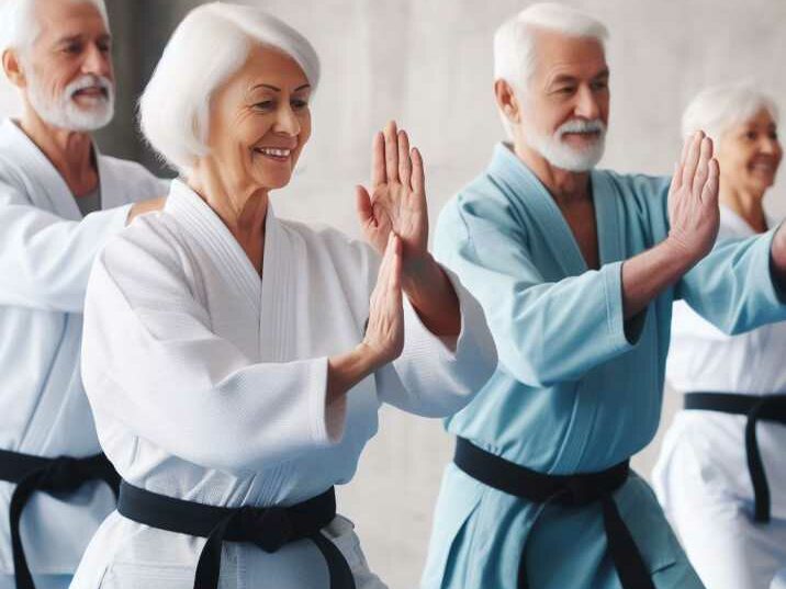 Image featuring seniors actively participating in martial arts training, dispelling the notion that age is a barrier to learning and enjoying martial arts.