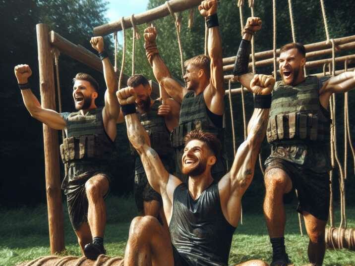 Celebrating success in mental toughness training through obstacle course workout