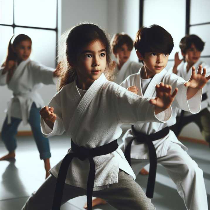 Kids practicing Shadow Tag in martial arts class