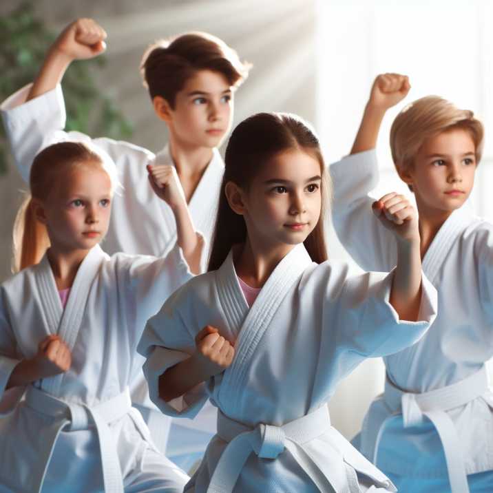 Children performing karate kata