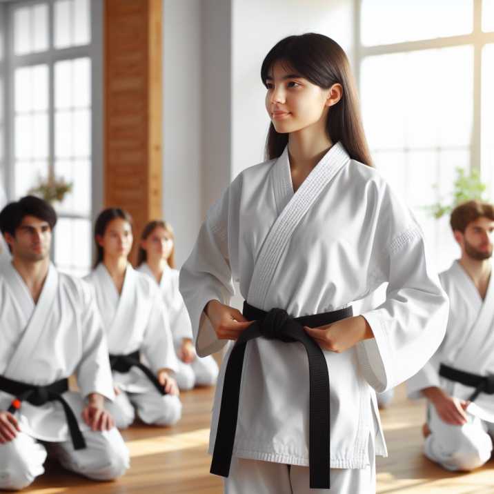 Karate black belt ceremony symbolizing achievement and mastery