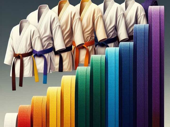 A Proficient in Karate, belts arranged in order from white to black, representing skill.