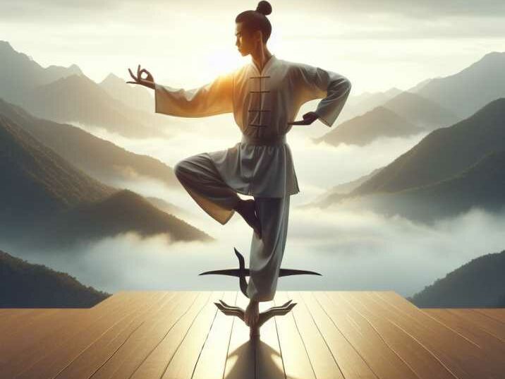 Kung Fu practitioner in meditative stance