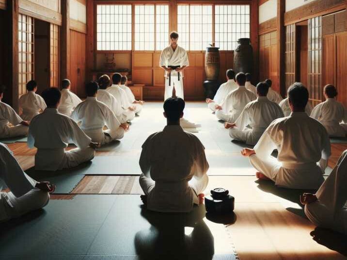 A traditional Karate dojo with students practicing Different Styles of Karate