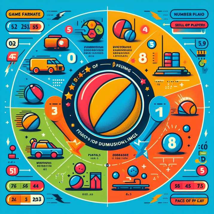 An infographic showing factors affecting the duration of a dodgeball game