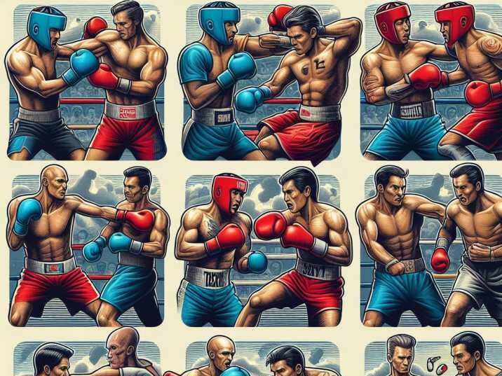 Illustration showcasing the evolution of boxing styles, from classic to unconventional