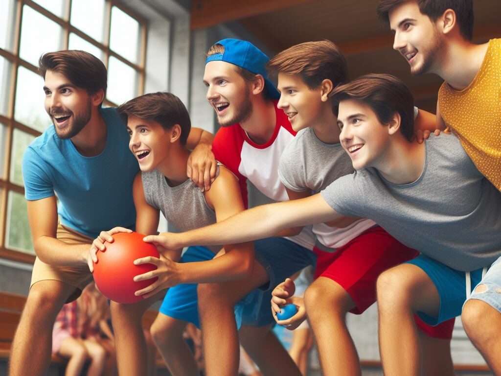 Kids playing dodgeball