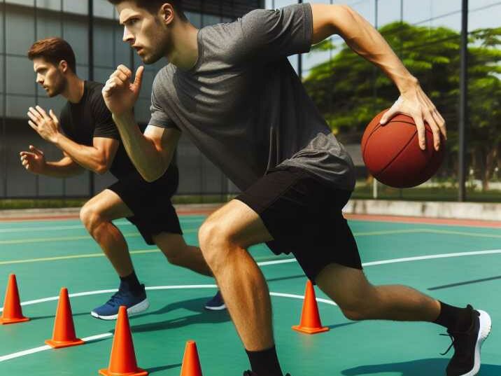 A  Dodgeball player is in Action 