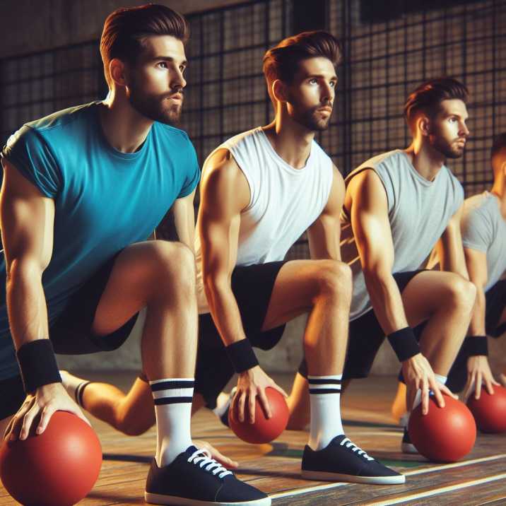 Warm-up exercises before a dodgeball game