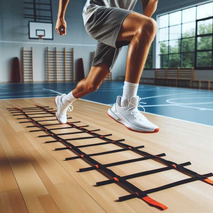 Agility Ladder Training Setup for One-Foot In and Out