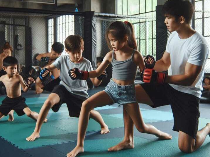 Kids training in an MMA gym