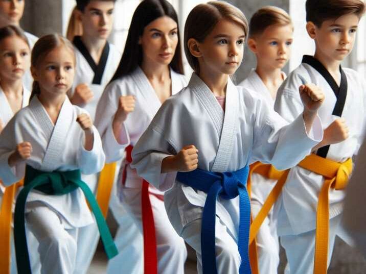 Different colored Taekwondo belts