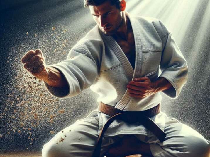 Martial arts practitioner in a gi