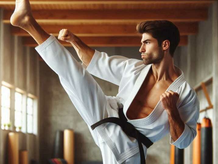 Young artist Practicing karate Martial arts at 22.