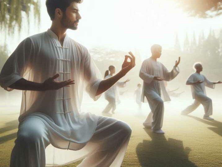 Tai Chi Practice in a Park