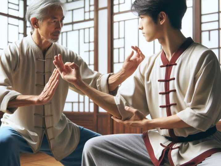 Tai Chi Quan instructor guiding a student