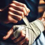 A person starting to their hand wrapping with Muay Thai hand wraps