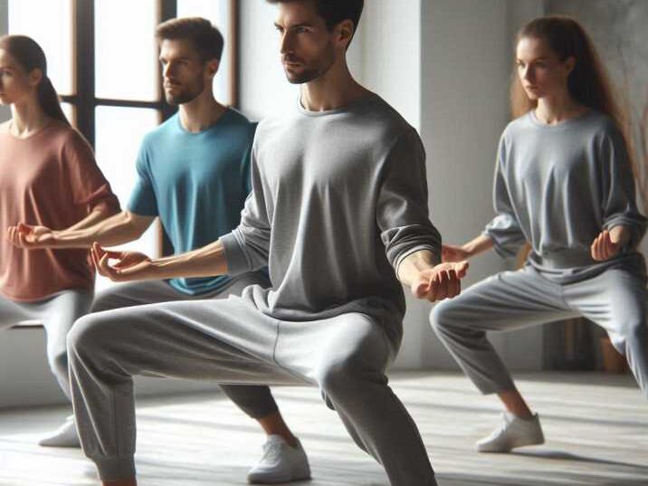 Sitan Tai Chi and martial arts group class in a studio