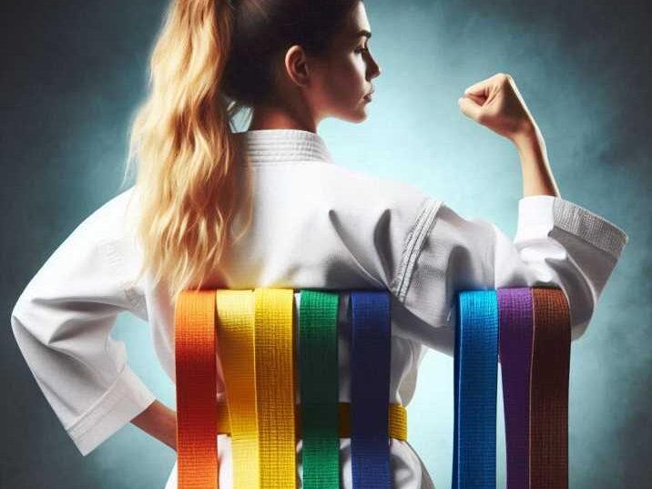 Karate belt colors showing progression