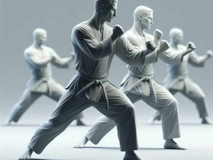 3D Model of Martial Artist Transitioning Between Poses