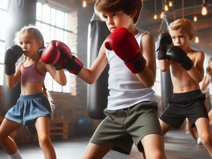 Kids Practicing Kickboxing for Fitness