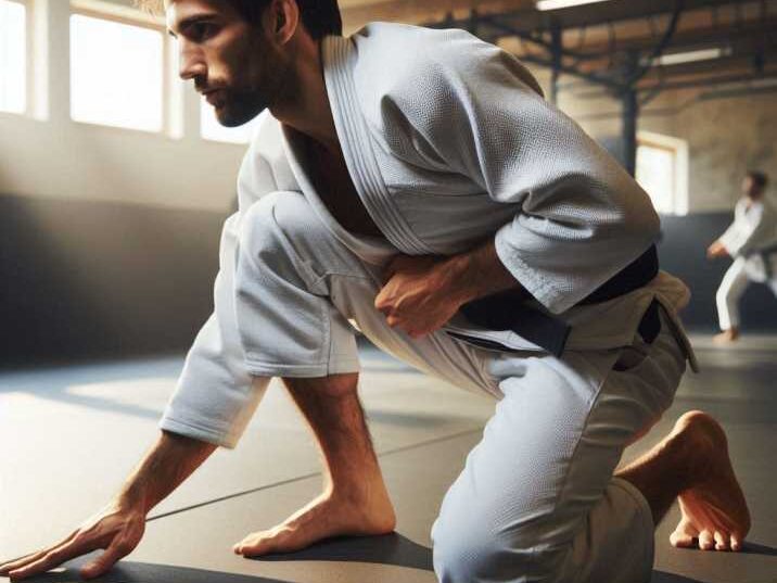 A practitioner performing Brazilian Jiu-Jitsu Warm-Up Drills