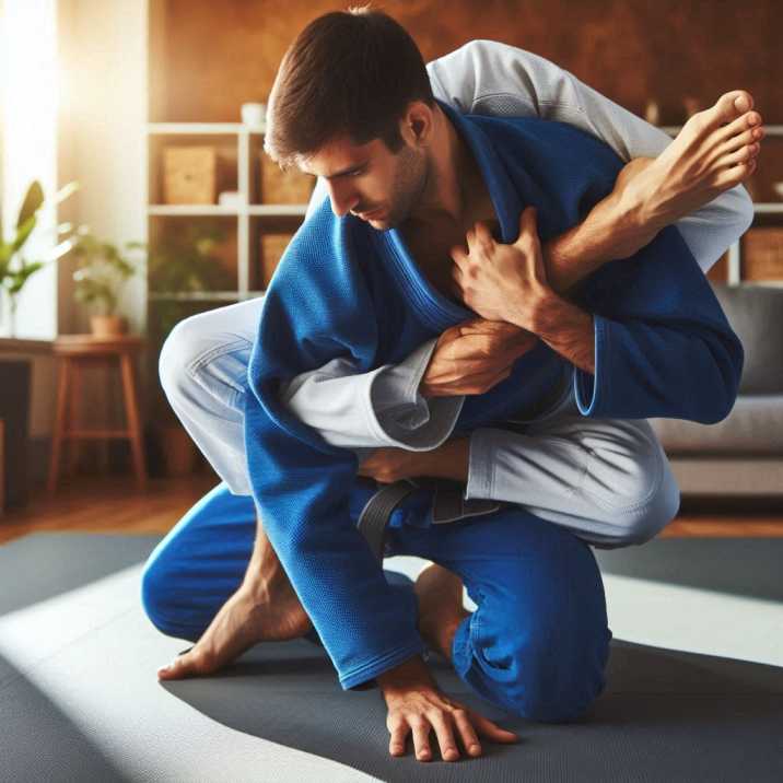 Practitioner demonstrating the Jiu Jitsu paralyze move.