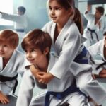 Children practicing Jiu Jitsu in a dojo