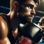 A Western boxer in the ring, focused during a match.