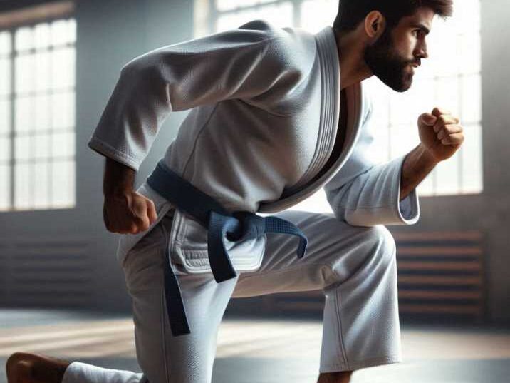 Side view of a Brazilian Jiu-jitsu Fighting Stance