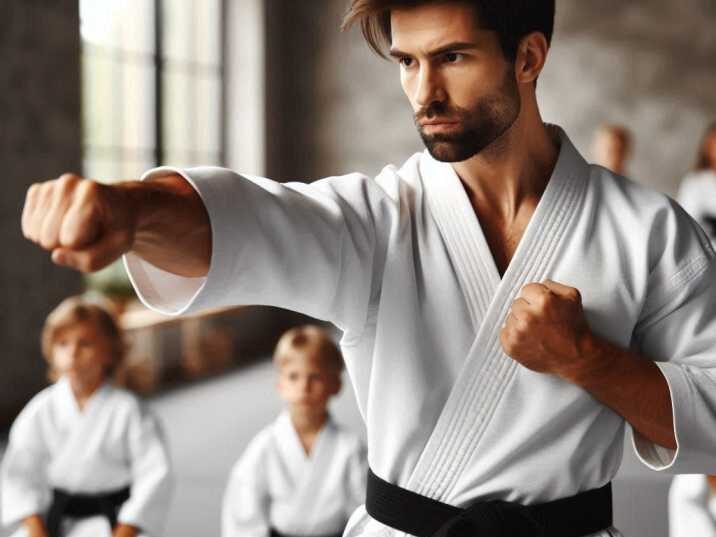 Karate Instructor Demonstrating a Punch