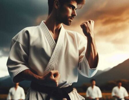 Karate training for beginners