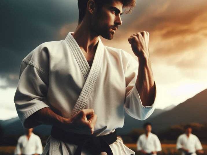 Karate training for beginners