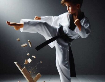 Meaning of Taekwondo is performing a high kick by a student