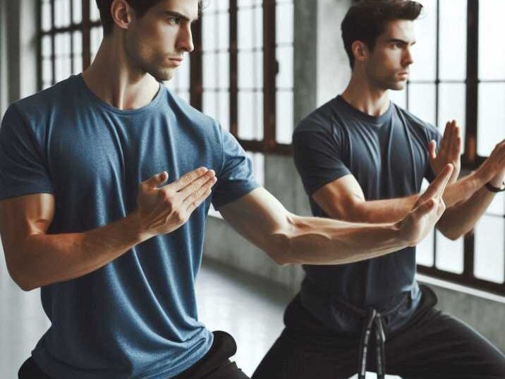 Two students practicing chi sau (sticky hands) to Learn Wing Chun Kung Fu