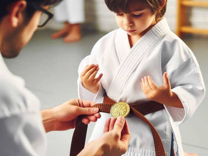  Child receiving a karate belt