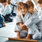 Children practicing Aikido in a dojo