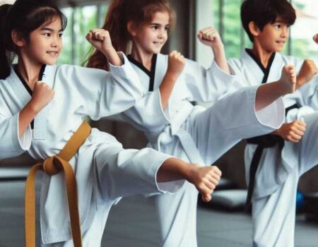 Kids practicing Taekwondo for Self-Defense