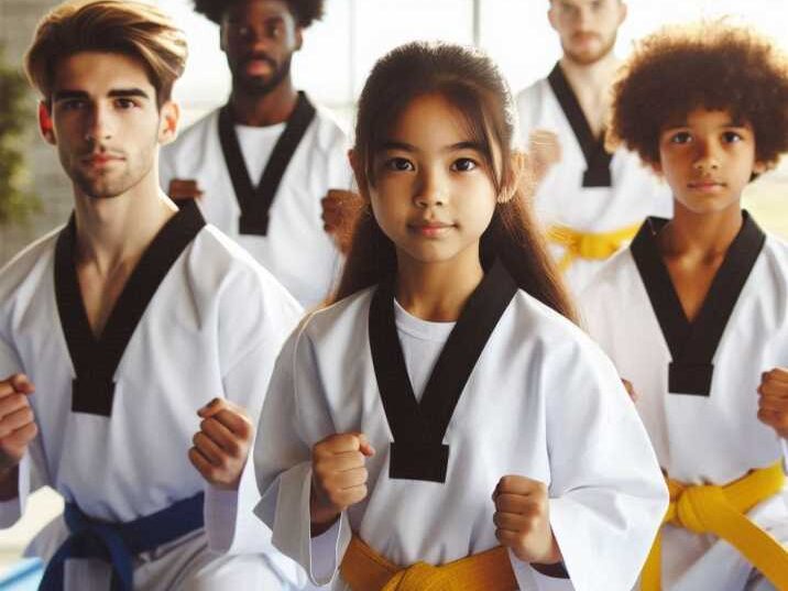 What is Kata? Group of taekwondo students practicing poomsae