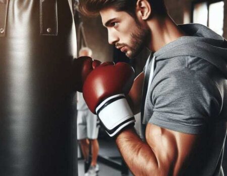 Beginner boxer practising boxing training for Self-Defense