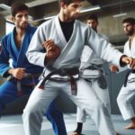 Brazilian Jiu Jitsu sparring session in a gym