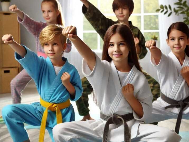 Group of children practicing martial arts as showing Why Martial Arts is Important for Kids