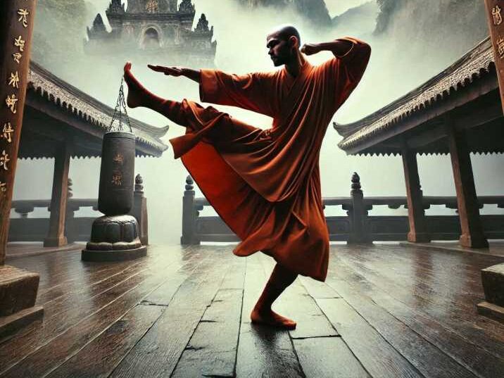 Shaolin monks performing Traditional Chinese Martial Arts