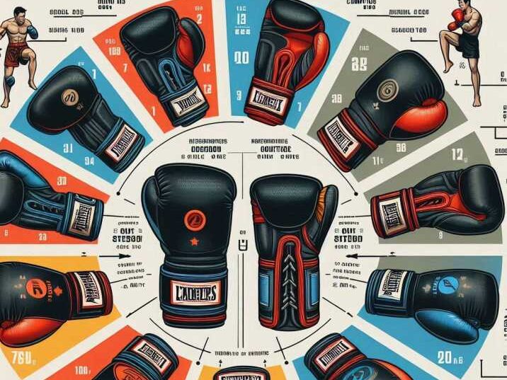 Muay Thai glove weight chart with recommended uses.