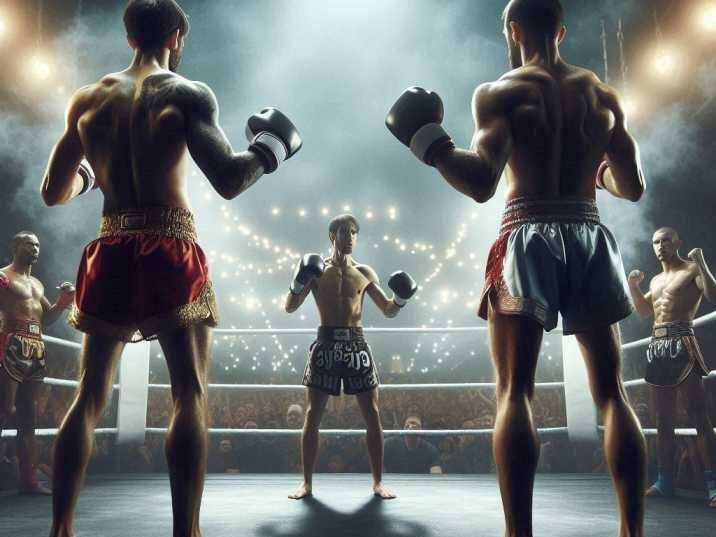 fighters of different Muay Thai Weight Categories facing off in the ring